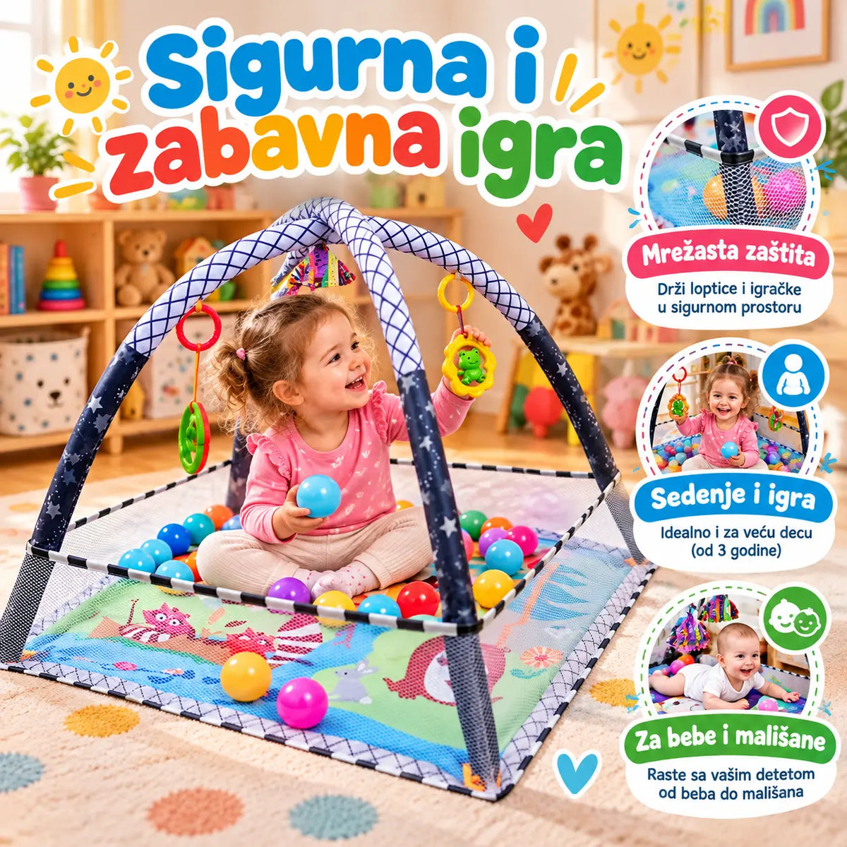 Igraonica sa ogradicom i lopticama