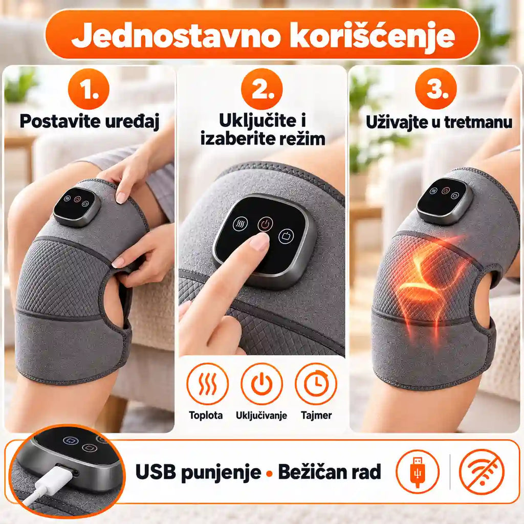 Podešavanje toplote i vibracije na masažeru